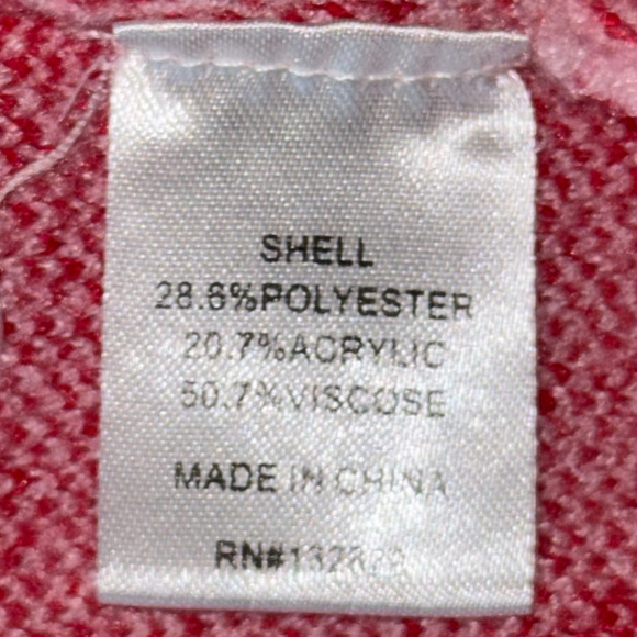 More to Come Knit Crop Top V-Neck Spaghetti Strap Crop Tank Top Small Pink Red - Picture 4 of 6